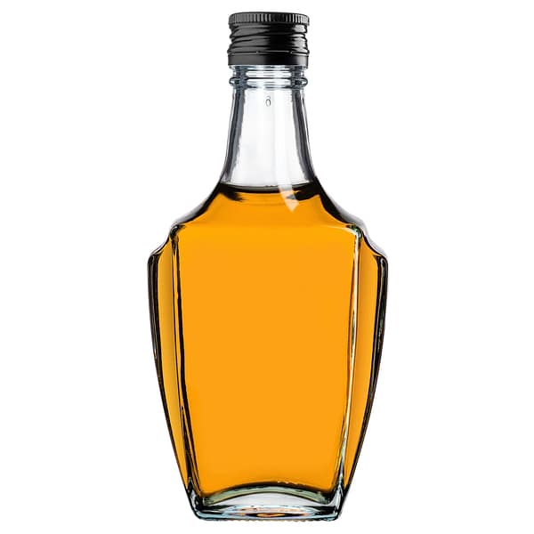 KADAX Lasipullo Tinktuuralle 250ml Mustalla korkilla 50kpl.