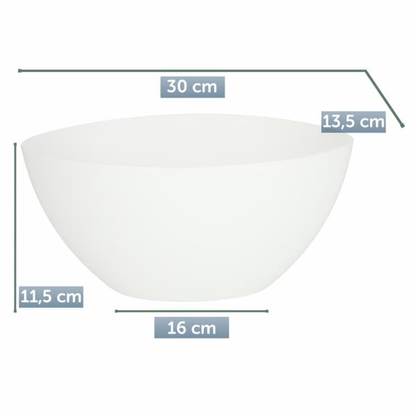 KADAX Urtepotte 30cm Oval Urtepotte Plastik Hvid