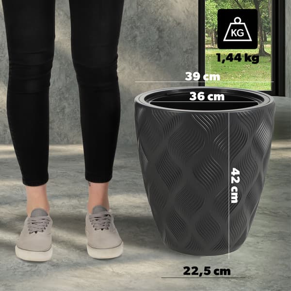 KADAX Blomkruka med insats 42 cm blomkruksskydd plast hög