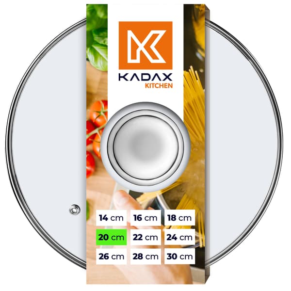 KADAX Glaslåg 20 cm Universal Varmebestandigt Gryde- og Pandedæksel