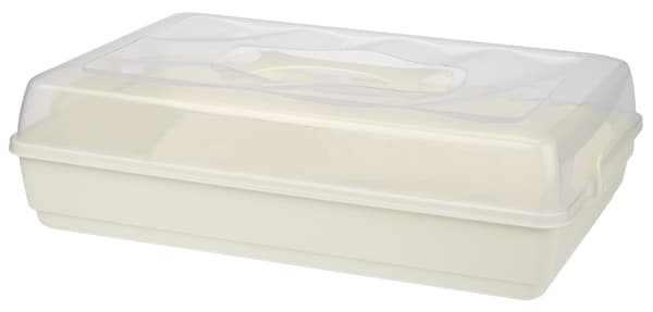 KADAX Plastbehållare för kakor, bakverk, kakask, rektangulär, stor
