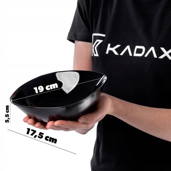 KADAX salatskål 19 cm glasskåle til suppe og snacks sæt med 6 sorte