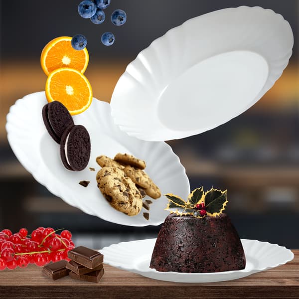 KADAX Desserttallrik 20 cm tallriksset 6 delar vita tallrikar