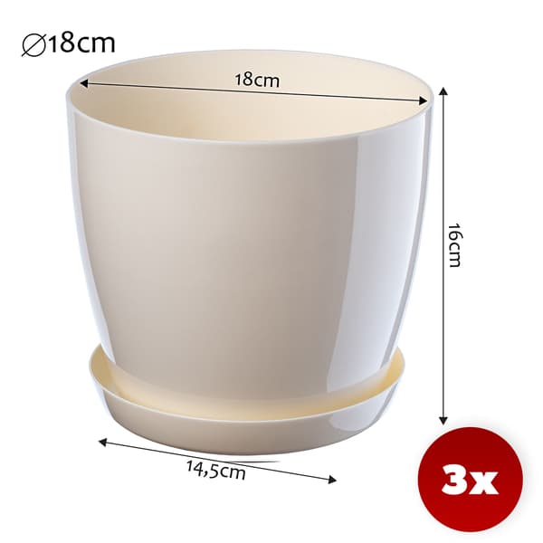 KADAX Blomkruka, Blomkruksskydd, 18 cm, Blomställ, Krämfärgad plast, 3 st.