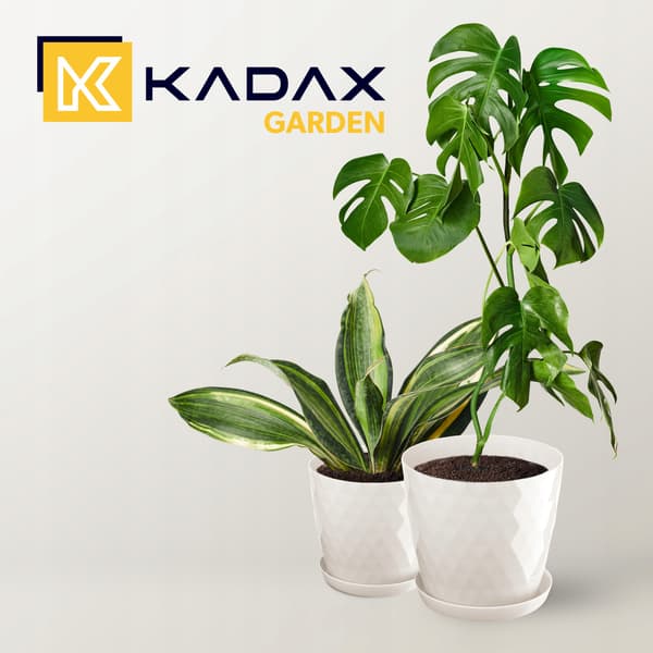 KADAX Urtepotte, Urtepottedæksel, 20 cm, Blomsterfod, Cremefarvet Plast, 3 stk.