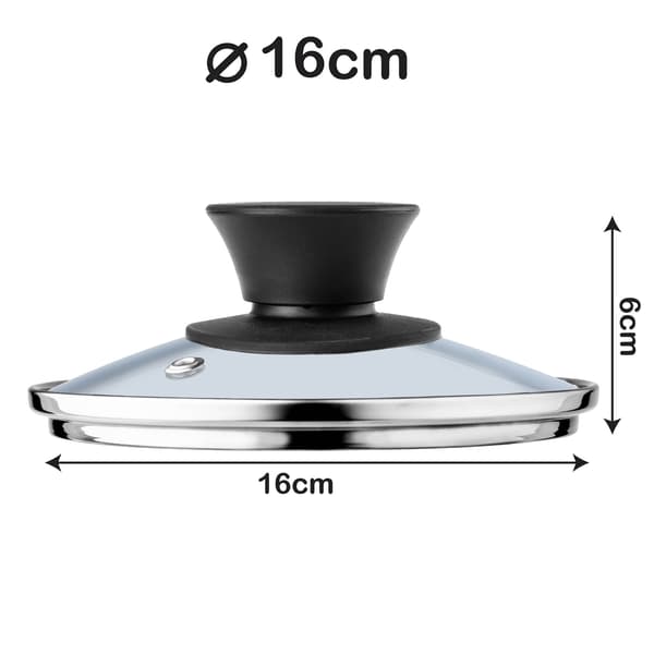 KADAX Glaslåg 16 cm Universal Varmebestandigt Gryde- og Pandedæksel