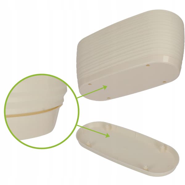 KADAX Urtepotte 27cm Oval Urtepotte Plastik Creme