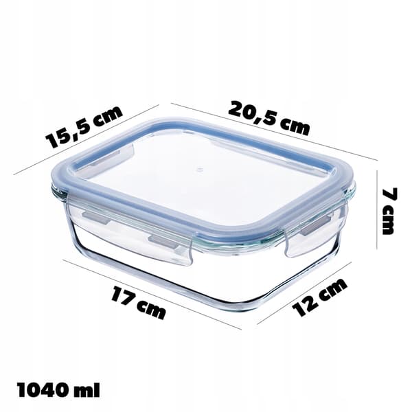 KADAX Glasmatbehållare 1040ml Med Lock Matlåda