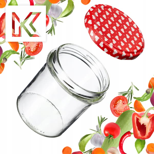 KADAX Avila muurauspurkit 350ml 50kpl 82mm + "Hearts" kansi
