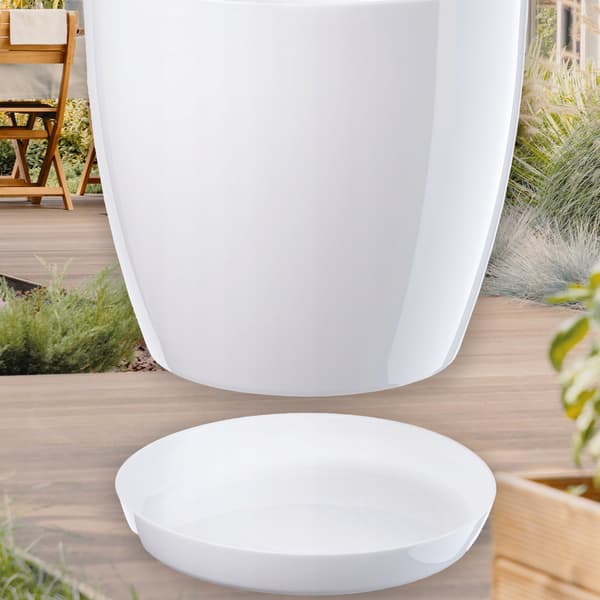 KADAX Urtepotte, Urtepottedæksel, 20 cm, Blomsterfod, Hvid Plast, 3 stk.