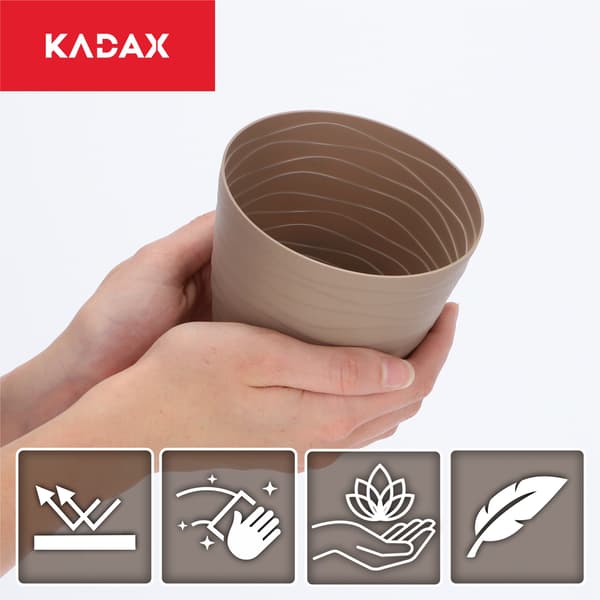 KADAX Urtepotte Plastikpotte til Blomster og Planter Beige Rund 11 cm