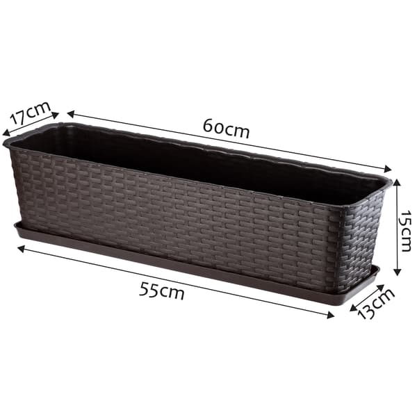 KADAX Balkonkasse Blomsterpotte 60cm + Brun Stativ