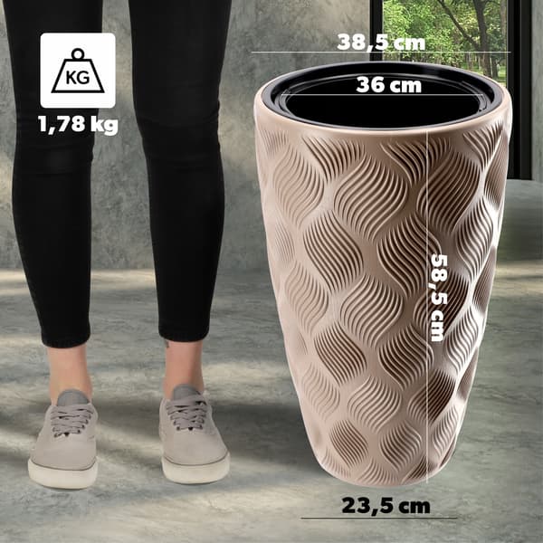 KADAX Urtepotte med Indsats 58cm Urtepottedæksel Plast Høj