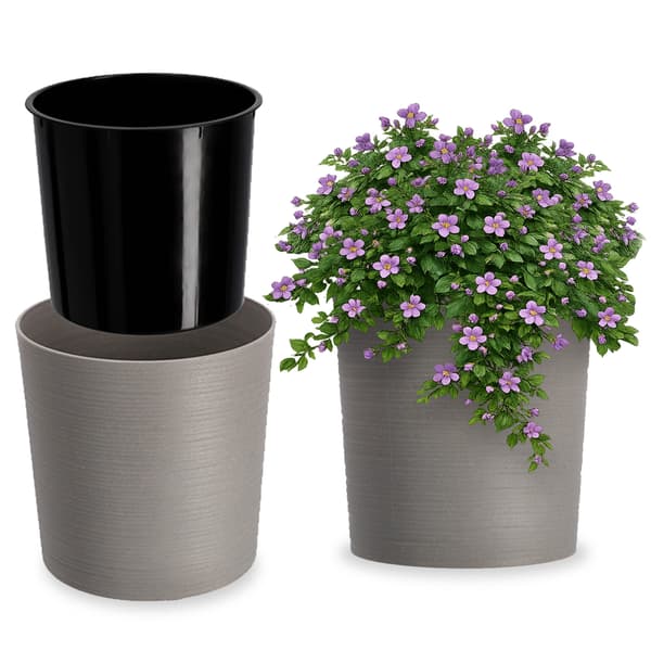 KADAX Blomkruka, Blomkruka, Blomställ, 30 cm, Grå, för Vardagsrummet + Insats