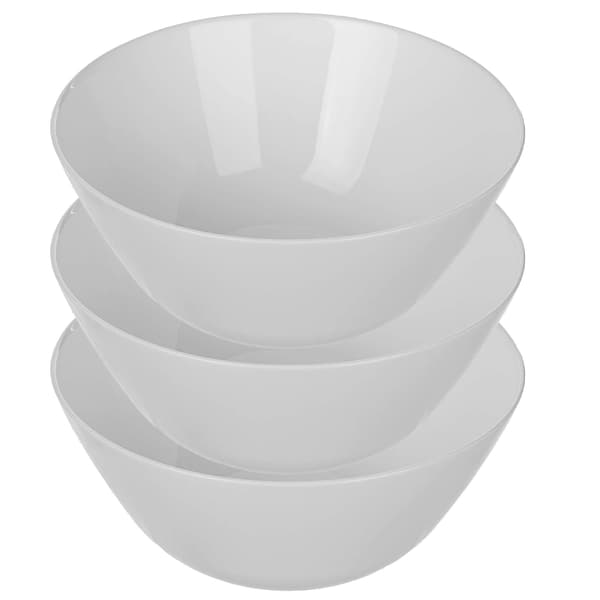 KADAX Salladsskål 18cm Glasskålar för Soppa och Snacks Set Vit 3 delar