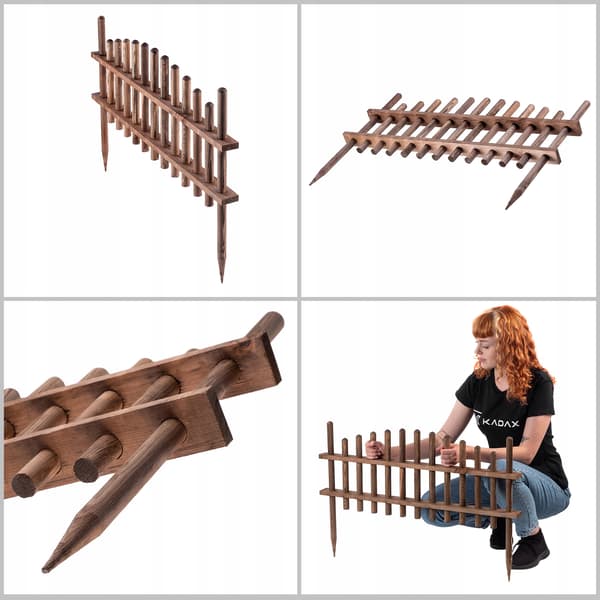 KADAX Trädgårdsstaket Palissad Trädgårdskant 85x35cm Furu
