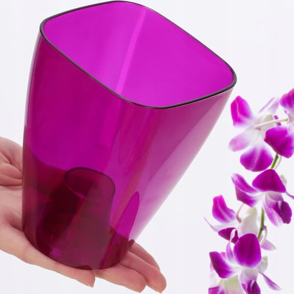 KADAX Urtepotteskjuler til Orkideer, Plastikplanter, Lilla, 9 cm