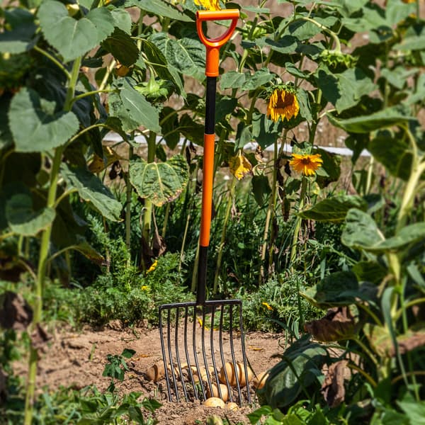KADAX Gavelgaffel för potatis och rödbetor 10-tandad metall solid stark 130 cm