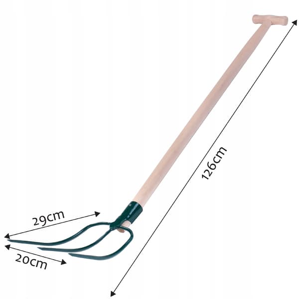 KADAX Gaffel för gödsel, hö, halm, trädgård, 3-benad, metall, 126 cm