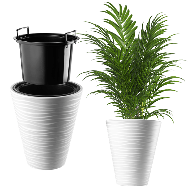 KADAX Blomkruka 35cm Lock med Insats Blomkruka Vit Plast