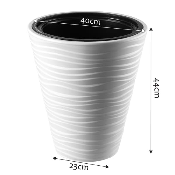 KADAX Urtepotte 40cm Låg med Indsats Urtepotte Hvid Plastik