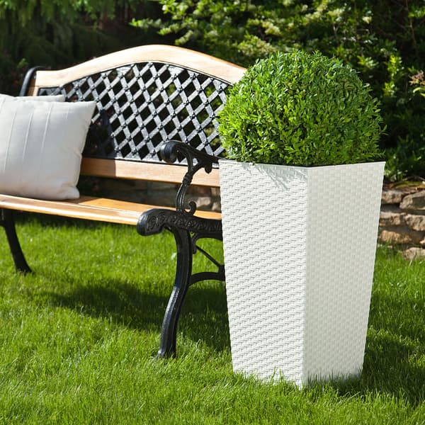 KADAX Blomkruka trädgårdskruka med blominsats stor hög 24x47 cm vit