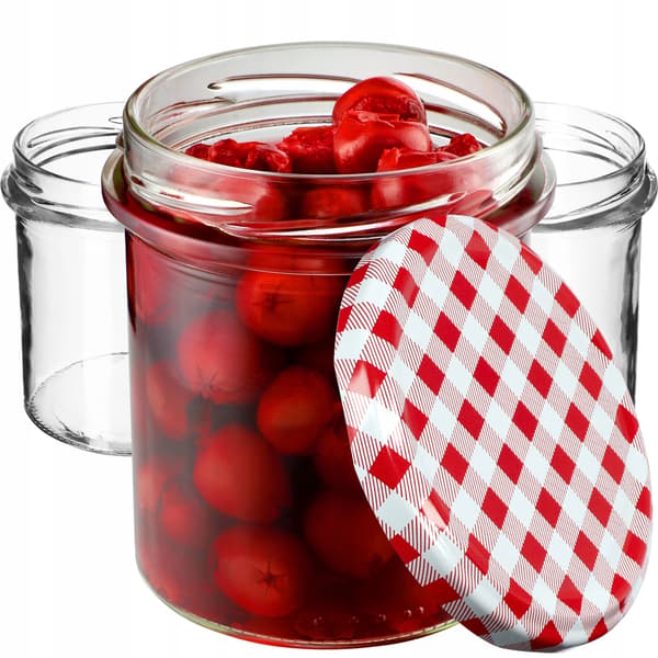 KADAX Avila muurauspurkit 350ml 10kpl 82mm + "Red Lattice" kannet