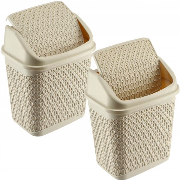 KADAX Beige Avfallsbehållare för Badrum 6,2L, Tippbar