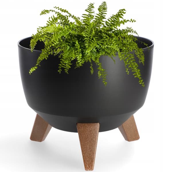 KADAX Urtepotte 24 cm Låg + Indsatsben Blomsterfod Sort