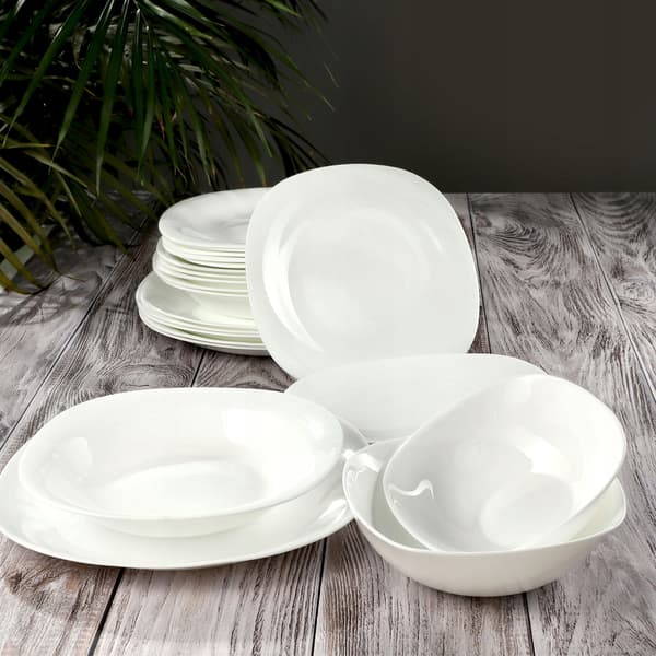 KADAX Salladsskål 19 cm Glasskålar för Soppa och Snacks Vit Set om 3