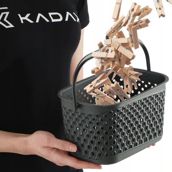 KADAX Hängande korg för klädnypor, rektangulär grå