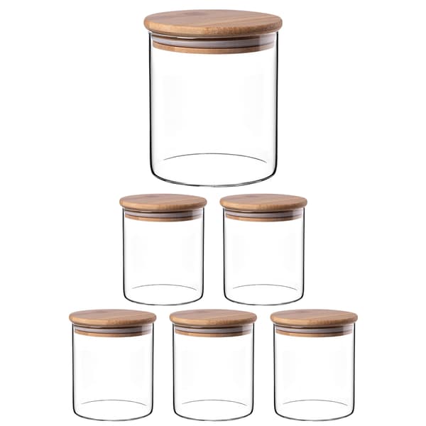 KADAX Matbehållare Pasta Glas Kryddburk med lock 800 ml