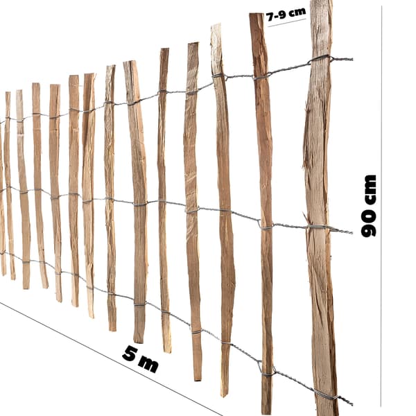 KADAX Hasselnøddehegn Oprullbart Beskyttende Havehegn 500x90 7-9cm