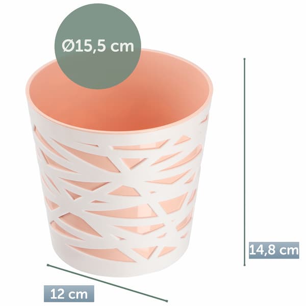 KADAX Urtepotte Plastik Lågindsats til Blomster og Planter 15 cm Beige