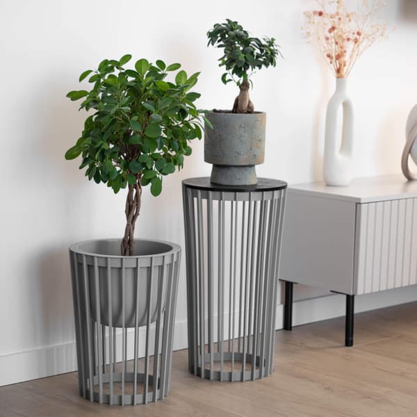 KADAX Urtepottehylde, Urtepottestativ, Rund Bordplade, Sort, 29,5 cm