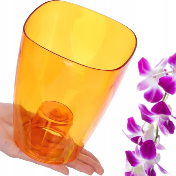 KADAX Urtepotte Orkidé Plantepotte Plastik Orange 13cm