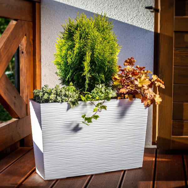 KADAX Blomkruka Blomkruka hög + Insats 19x56cm Vit Terrassträdgård