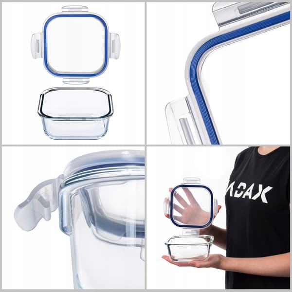 KADAX Glasmatbehållare 520ml Med Lock Lunchbox Frukostlåda