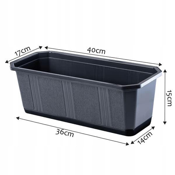 KADAX Balkonkasse 40 cm Urtepotte Urtepotte Balkon Grafit