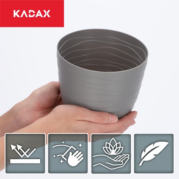 KADAX Urtepotte, Urtepotte, Grå, Rund, 15 cm, Plast