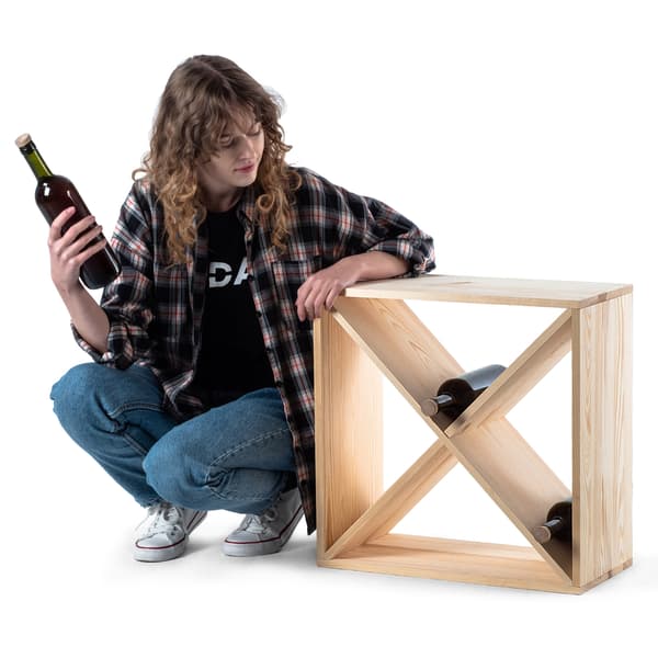 KADAX Vinställ Träställ 24 Flaskor Alkoholskåp Vardagsrum 52cm