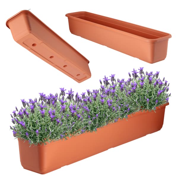 KADAX Balkonglåda Blomkruka 80 cm Plast Avlång Blomkruka