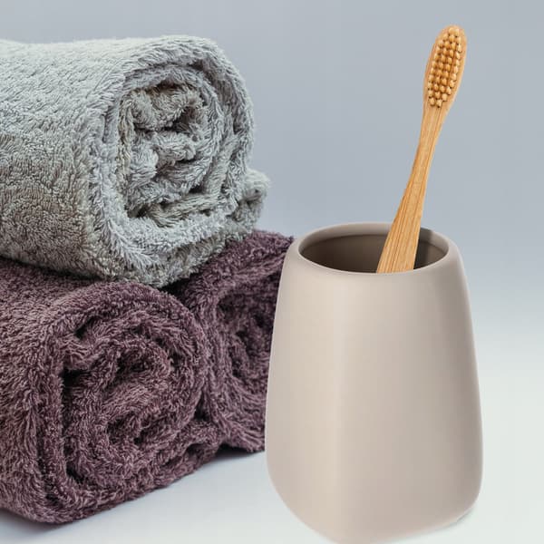 KADAX Tandborstkopp och tandkrämbehållare för badrum Beige Keramik
