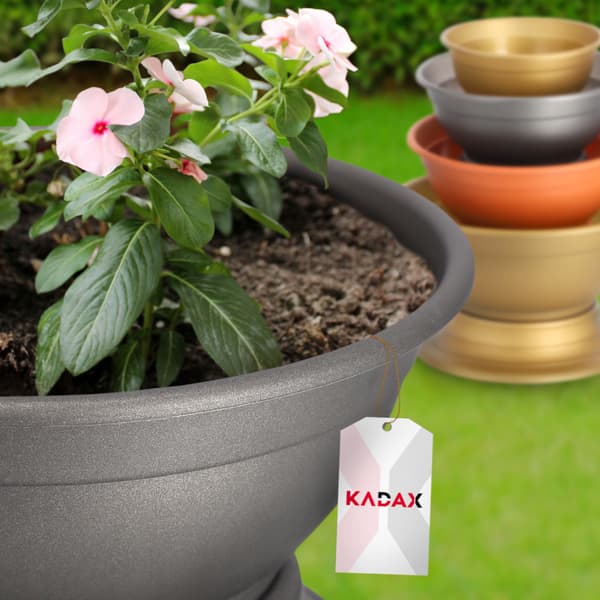 KADAX Blomkruka för kyrkogård, gravstensskål, plastlock, planteringslåda, 30 cm