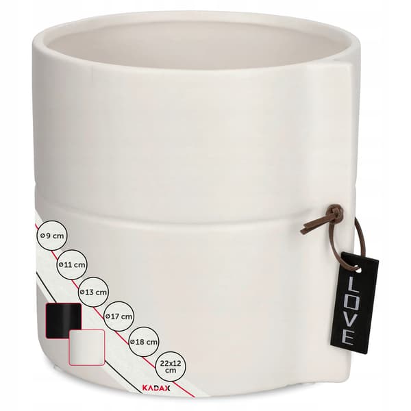 KADAX Keramik Urtepotte Hvid Urtepotte Rund Potte 13 cm