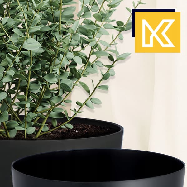 KADAX Urtepotte, Plantekasse, Låg, Ben, Indsats, Blomsterfod, 29 cm, Sort, Rund, 2 stk.