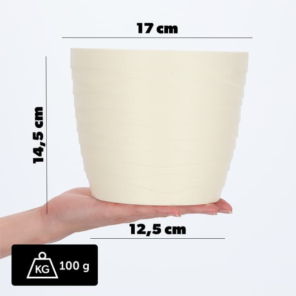 KADAX Urtepotte Urtepottedæksel Creme Rund 17cm Plast