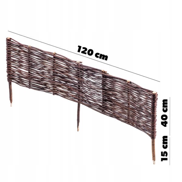 KADAX Trädgårdspalissadkantstängsel i rotting 120x40 cm 5-pack