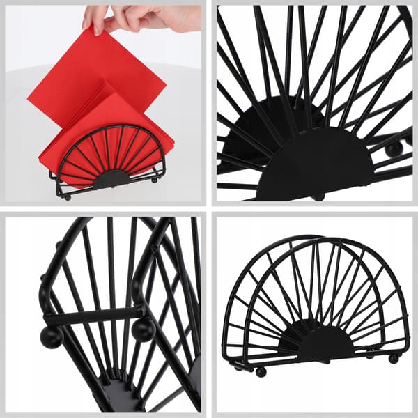 KADAX Servietholder Sort Metal Elegant Mat Servietholder 14cm