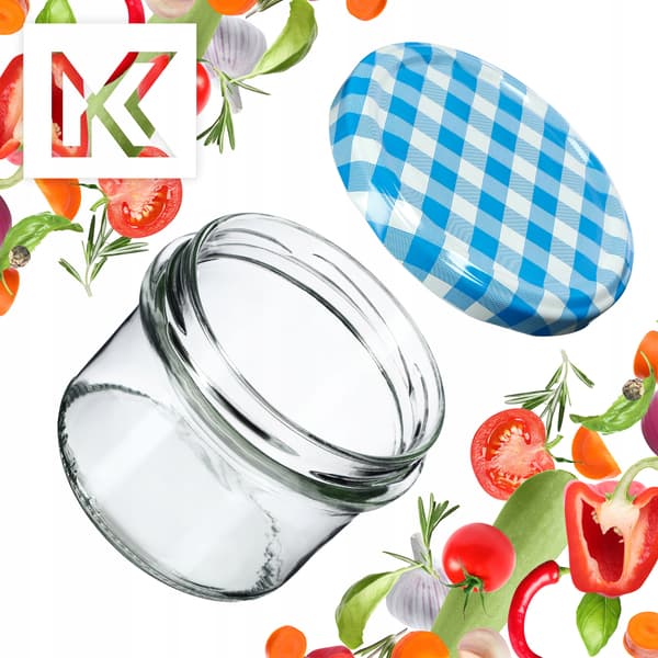 KADAX Tartu muurauspurkit 235ml 50kpl 82mm + "Blue grid" kansi